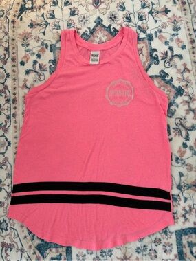 Victoria's PINK  Pink Tank with Black Stripes and Sequins